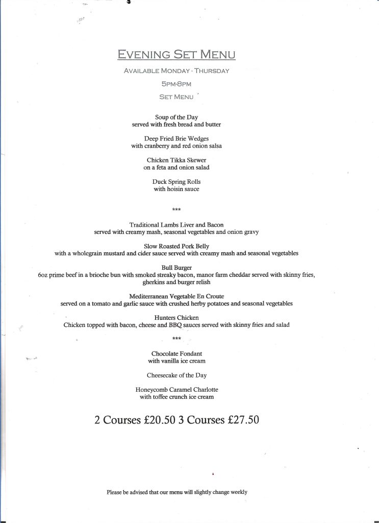 set menu 31.03.25